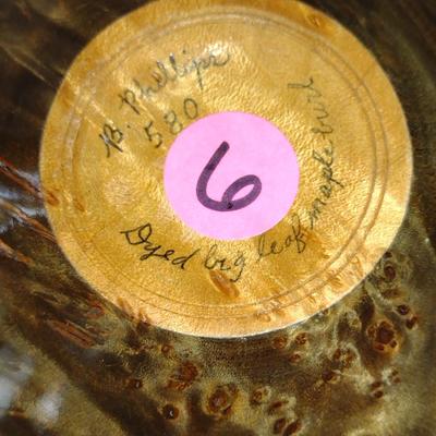 Large, Hand Crafted, Turned Wood Vase by Bobby Phillips- Dyed Big Leaf Maple Burl (#6).