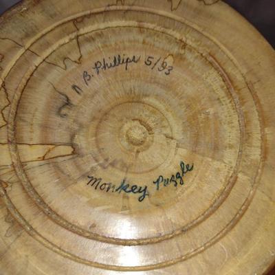 Large, Hand Crafted, Turned Wood Vase by Bobby Phillips- Monkey Puzzle Wood (#7)