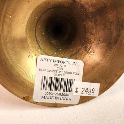 Lot #48 Lot of 4 Contemporary Decorative Brass Candlesticks