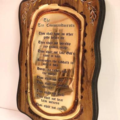 Lot #50 Vintage Ten Commandments Wall Piece