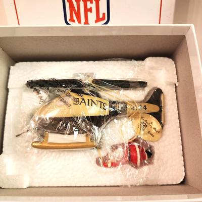 Lot #51 Lot of 2 NFL licensed New Orleans Saint Ornaments - new in box