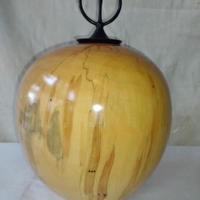 Large, Hand Crafted, Turned Wood Vase by Bobby Phillips- Box Elder and Ebony (#12).