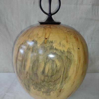 Large, Hand Crafted, Turned Wood Vase by Bobby Phillips- Box Elder and Ebony (#12).