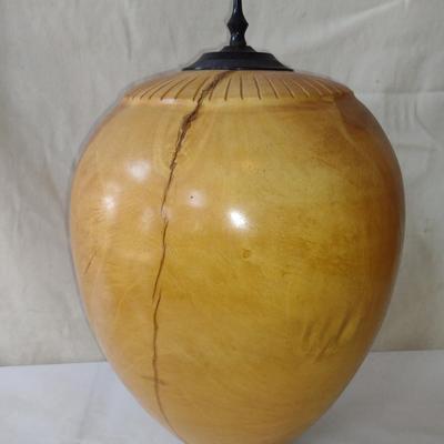 Large, Hand Crafted, Turned Wood Vase by Bobby Phillips- Box Elder and Ebony (#15).