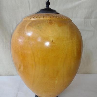 Large, Hand Crafted, Turned Wood Vase by Bobby Phillips- Box Elder and Ebony (#15).