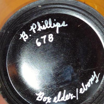 Large, Hand Crafted, Turned Wood Vase by Bobby Phillips- Box Elder and Ebony (#15).