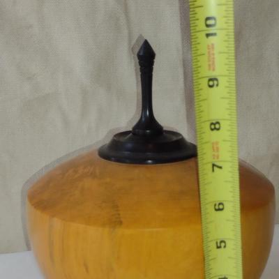 Large, Hand Crafted, Turned Wood Vase by Bobby Phillips- Maple and Ebony (#16).