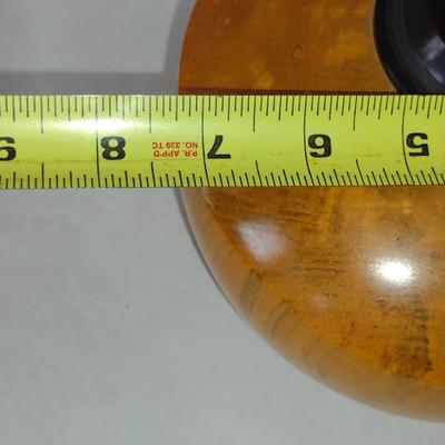 Large, Hand Crafted, Turned Wood Vase by Bobby Phillips- Maple and Ebony (#16).
