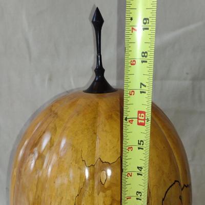 Large, Hand Crafted, Turned Wood Vase by Bobby Phillips- Spalted Maple and Ebony (#17).