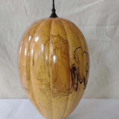 Large, Hand Crafted, Turned Wood Vase by Bobby Phillips- Spalted Maple and Ebony (#17).