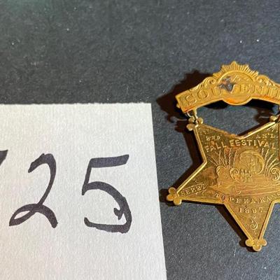 1897 Topeka Ks Fall Festival Pin