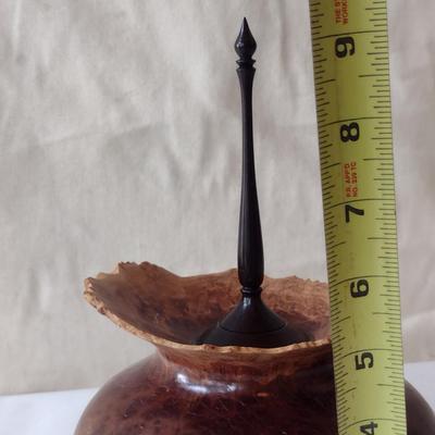 Large, Hand Crafted, Turned Wood Vase by Bobby Phillips- Red Mallee and Ebony (#19).