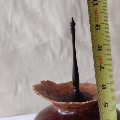 Large, Hand Crafted, Turned Wood Vase by Bobby Phillips- Red Mallee and Ebony (#19).