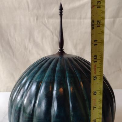 Large, Hand Crafted, Turned Wood Vase by Bobby Phillips- Maple Burl, Ebony, and Found Metal (#20).