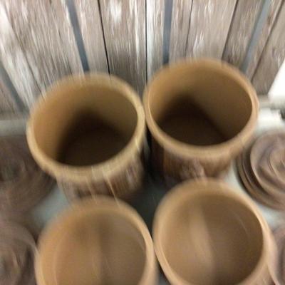 Vintage Plastic Canister Faux Wood
