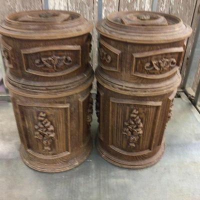 Vintage Plastic Canister Faux Wood