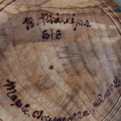 Large, Hand Crafted, Turned Wood Vase by Bobby Phillips- Maple, Chryscolla, and Ebony (#21).