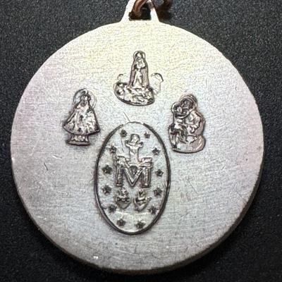 4 Way Medal Pendant Italy Scapular of Jesus / Miraculous