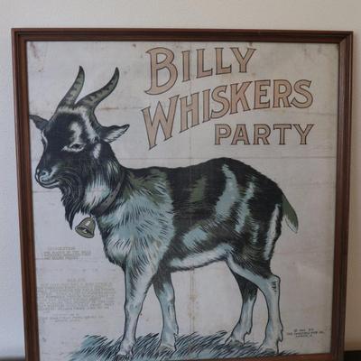 1915, Billy Whiskers Party Lithograph Game Framed Poster