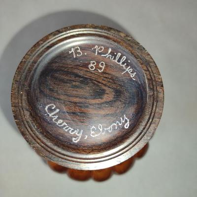 Large, Hand Crafted, Turned Wood Vase by Bobby Phillips- Cherry and Ebony (#23).