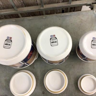 Patriotic Pottery Canister Set of Three