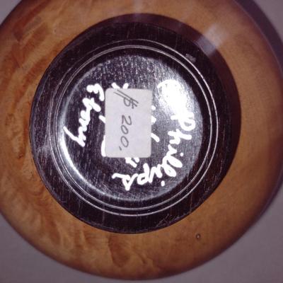 Large, Hand Crafted, Turned Wood Vase by Bobby Phillips- Maple and Ebony (#24).