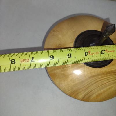 Large, Hand Crafted, Turned Wood Vase by Bobby Phillips- Maple and Ebony (#24).