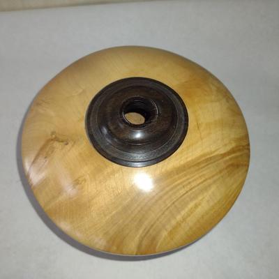 Large, Hand Crafted, Turned Wood Vase by Bobby Phillips- Maple and Ebony (#24).
