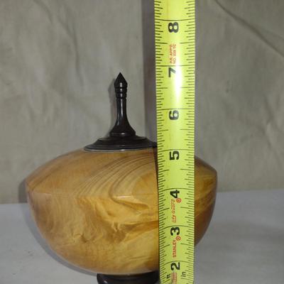 Large, Hand Crafted, Turned Wood Vase by Bobby Phillips- Maple and Ebony (#24).