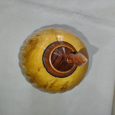 Large, Hand Crafted, Turned Wood Vase by Bobby Phillips- Maple and Walnut (#25).