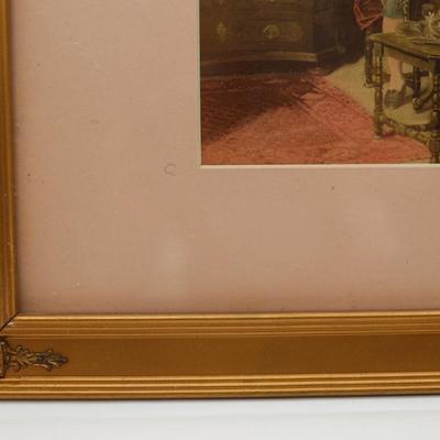 Framed Print of Woman and Man Playing Chess