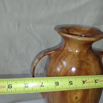 Large, Hand Crafted, Turned Wood Vase by Bobby Phillips- Sycamore and Chrysocolla (#26).