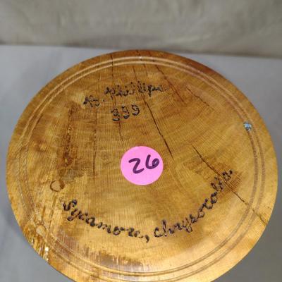 Large, Hand Crafted, Turned Wood Vase by Bobby Phillips- Sycamore and Chrysocolla (#26).