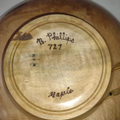 Large, Hand Crafted, Turned Wood Bowl by Bobby Phillips- Maple (#27).