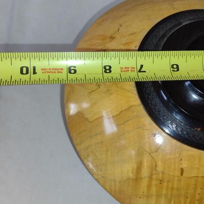 Large, Hand Crafted, Turned Wood Vase by Bobby Phillips- Spalted Maple and Ebony (#28).