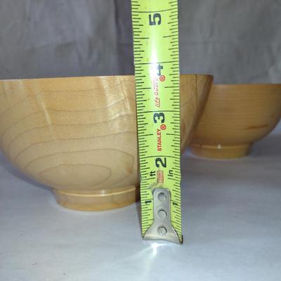 Set of Three Hand Crafted, Turned Wood Bowls by Bobby Phillips- Maple (#12).
