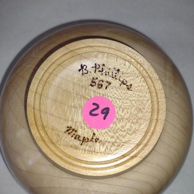 Set of Three Hand Crafted, Turned Wood Bowls by Bobby Phillips- Maple (#12).