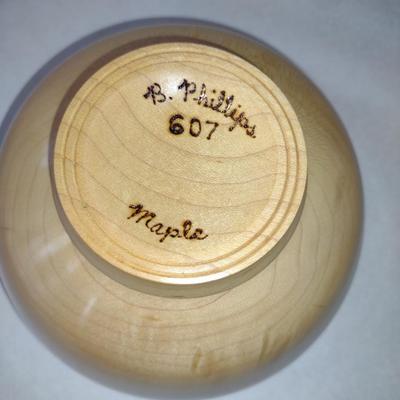 Set of Four Hand Crafted, Turned Wood Bowls by Bobby Phillips- Maple (#30).