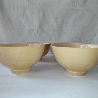 Set of Four Hand Crafted, Turned Wood Bowls by Bobby Phillips- Maple (#30).