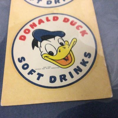 Donald Duck Soft Drink Stickers and Cake Pan