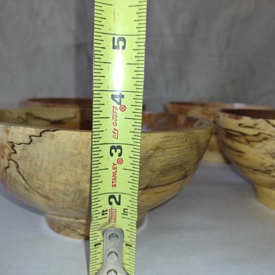 Set of Four Hand Crafted, Turned Wood Bowls by Bobby Phillips- Spalted Maple (#31).