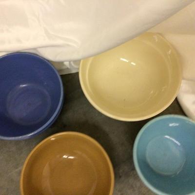 Four Large Pottery Serving Bowls