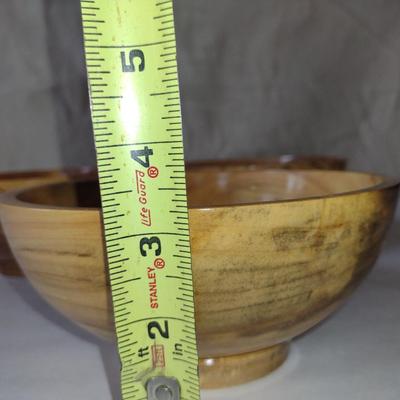 Set of Three Hand Crafted, Turned Wood Bowls by Bobby Phillips- Spalted Maple (#32).
