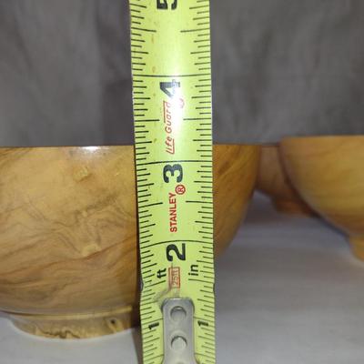 Set of Four Hand Crafted, Turned Wood Bowls by Bobby Phillips- Spalted Maple (#33).