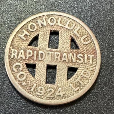 1924 Honolulu rapid transit token