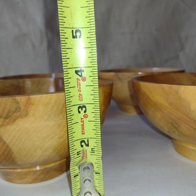 Set of Four Hand Crafted, Turned Wood Bowls by Bobby Phillips- Spalted Maple (#34).