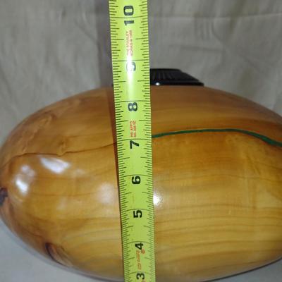 Large, Hand Crafted, Turned Wood Vase by Bobby Phillips- Willow, Chrysocolla, Ebony (#35).