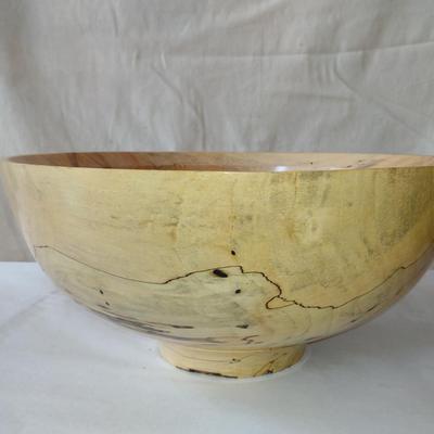Large, Hand Crafted, Turned Wood Bowl by Bobby Phillips- Spalted Maple (#36).