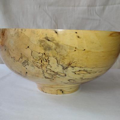 Large, Hand Crafted, Turned Wood Bowl by Bobby Phillips- Spalted Maple (#36).