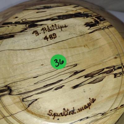 Large, Hand Crafted, Turned Wood Bowl by Bobby Phillips- Spalted Maple (#36).